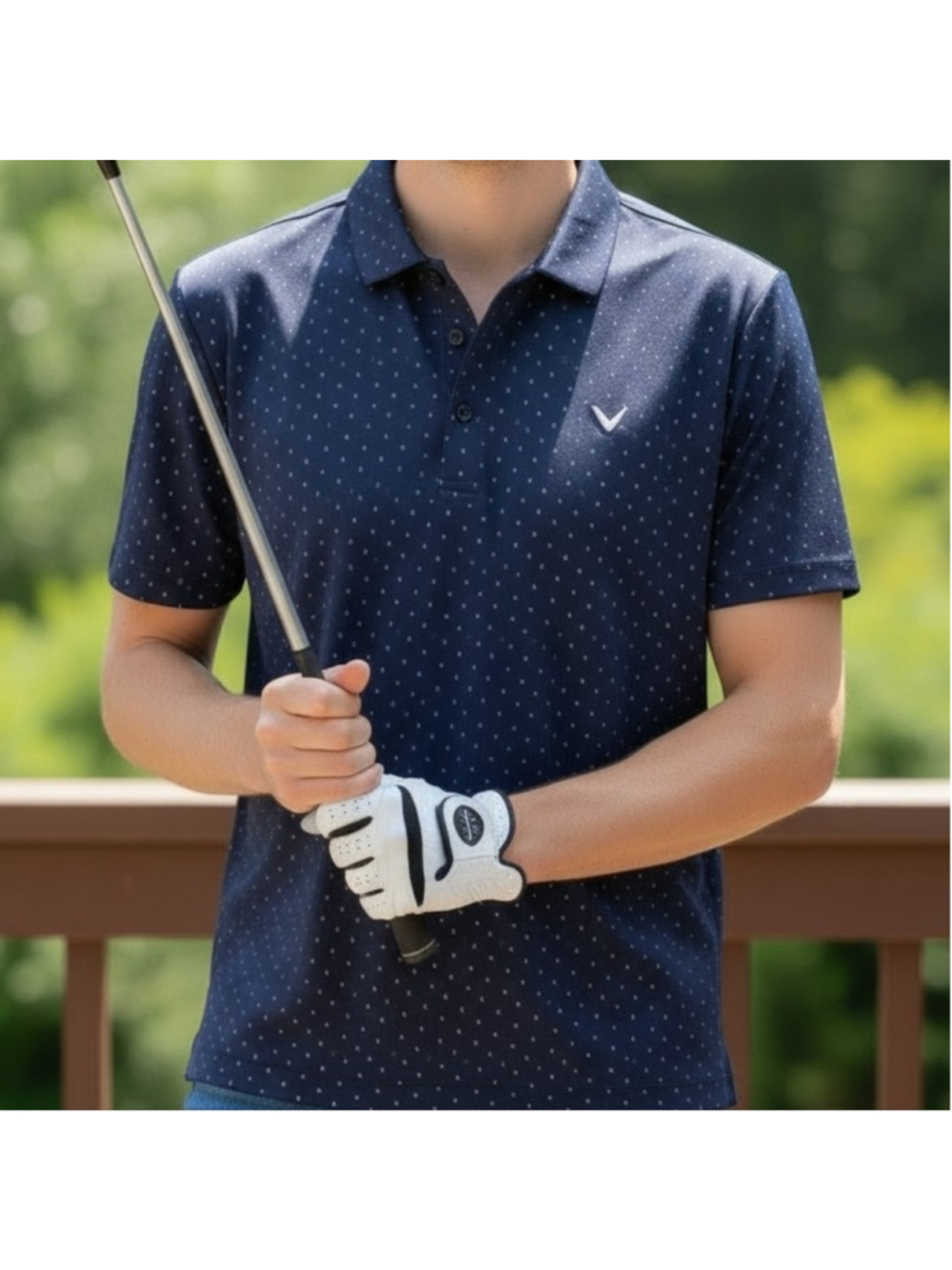 Callaway Opti Dri Navy Performance Golf Polo Mens Blue Stretch Shirt